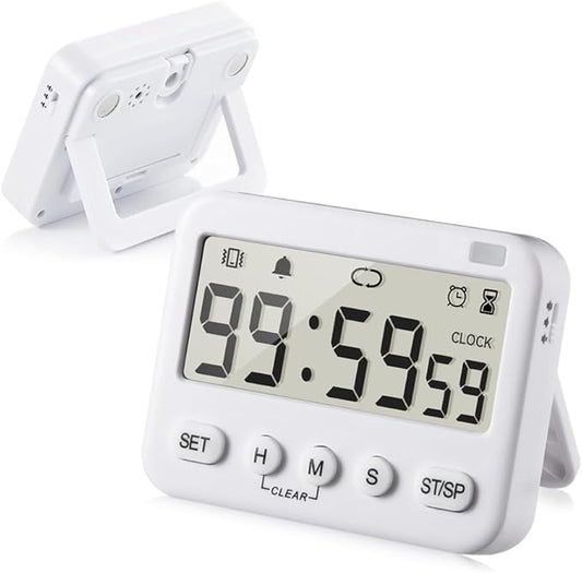GH 99 Hours Full Featured Timer, Reminder Mode (Vibrate, Sound, Flash), Timing Function (Clock, Alarm, Stopwatch, Countdown, Cycle), Compatible with Pokémon Sleep Plus+, Kitchen Timer Magnetic