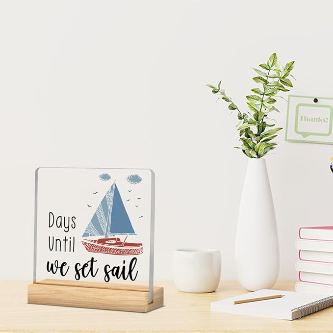 Funny Retirement Holiday Countdown Decorations, Funny Travel Vacation Countdown Acrylic Sign, Novelty Vacation Gifts Ideas
