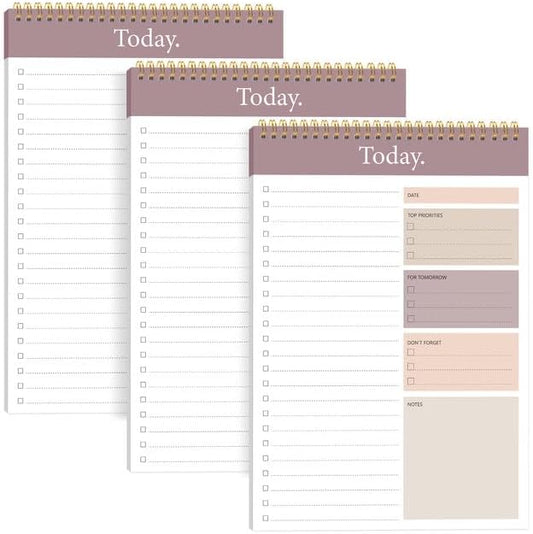 To Do List Notepad - Daily Planner Notepad Undated 52 Sheets Tear Off, 6.5" x 9.8" Checklist Productivity Organizer with Hourly Schedule for Tasks(3 Pack)