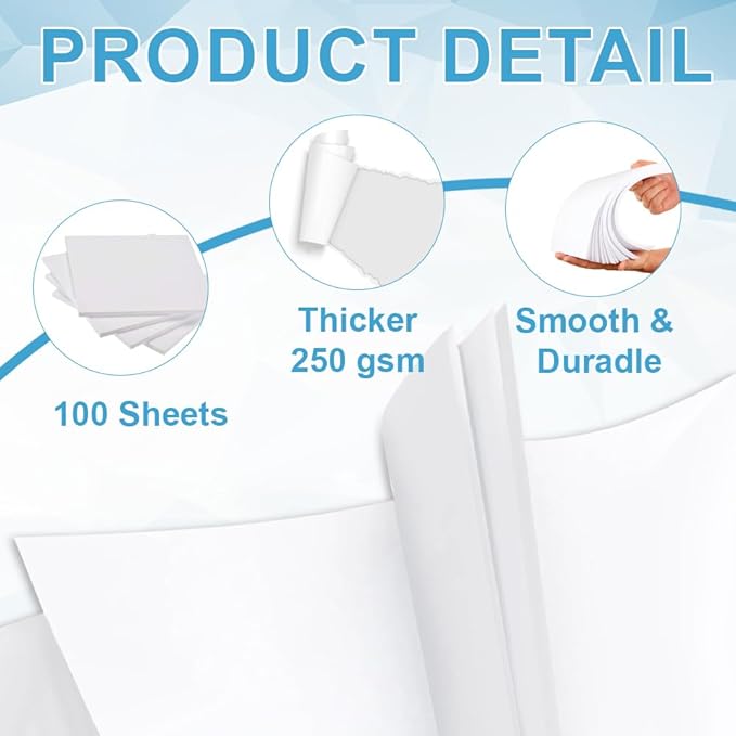 Cardstock Paper - Plain Heavy White Stock, Cover Stock Paper, 92lb(250 gsm) Cover Stock Paper, 8.5" x 14", 100 Sheets, Cardstock Paper for Printer, Resume, Scrapbooks, Art, Crafts, Business Cards
