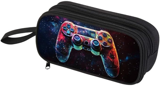 HiGaits Pencil Case for Boys,Multi-Slot Large Capacity Pencil Pouch with Soft Zipper, Durable Pen Box Game Controller