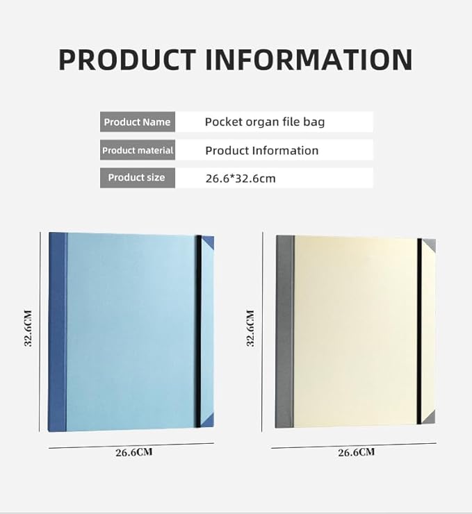 The Life Book Document Organizer - Binder for Important Documents, Document Organizer Foliofor Bills Checks Birth Certificates etc (Blue)