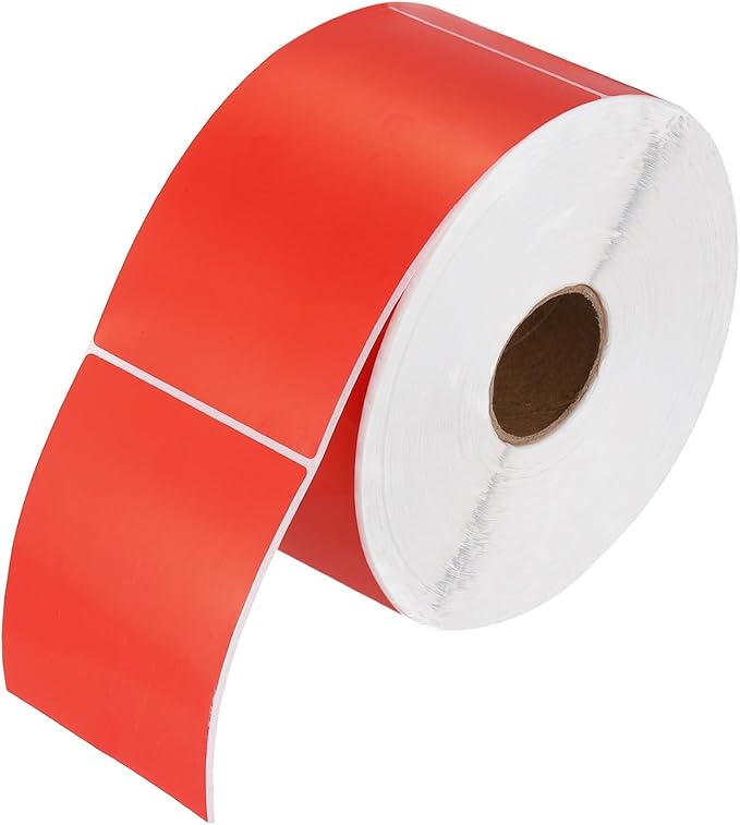PATIKIL 1000Pcs Colored Coding Labels Stickers, 5x3 Inch Rectangle Inventory Stickers Self Adhesive Tags for Office Business Inventory Management Product Labeling Home Decor, Red