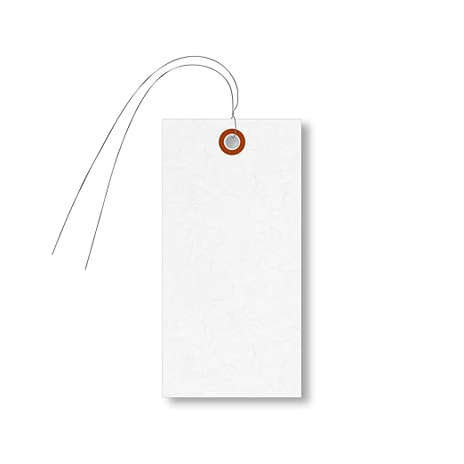 SmartSign White Shipping Tags with Wire, Size #6, Pack of 1000 | 5 1/4" x 2 5/8"