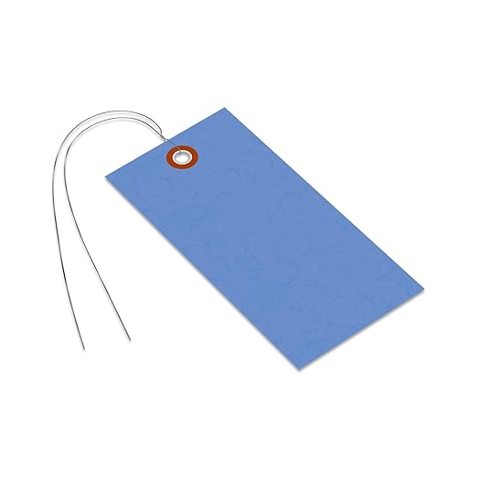 SmartSign Blue Tyvek Shipping Tags with Wire, Size #5 | 4 3/4" x 2 3/8", Pack of 1000, Made in USA