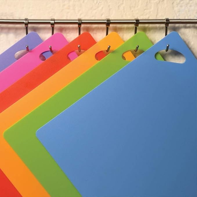 Chef's Vision Flexible Cutting Mats - Set of 6 Non-Slip, Color-Coded Kitchen Mats - 15' x 12' Flexible Cutting Boards for Safe, Easy Food Preparation