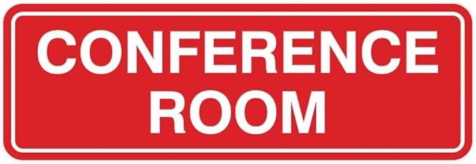 Standard Conference Room Sign -Red - Small 1 Pack
