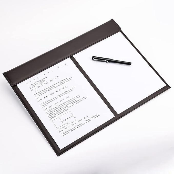 KINGFOM 18''x14'' Large Rectangle A3 Desk Writing & Drawing Desk Pad &Board Table Protector Mat with Paper Clip on Top Brown