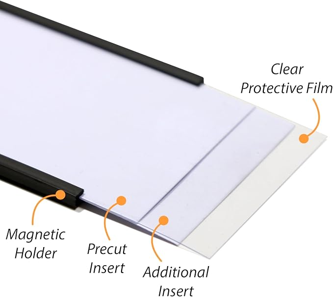 SmartSign Magnetic 'C' Channel Label Holders | 2" x 6", Pack of 10
