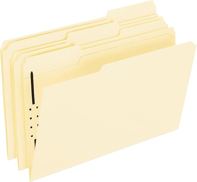 Pendaflex Manila Fastener Folders, Legal Size, 1 Fastener, 1/3 Cut, 50/BX (FM310EE)