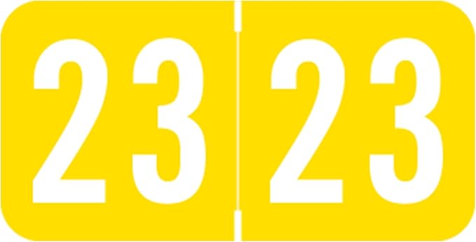 2023 Year Stickers, Doctor Stuff 2023 Chart Stickers, Yellow Colored, S & W/Acme Style, USA Made Year Stickers for End Tab File Folders, 500/Roll, 1 Roll, 3/4" x 1-1/2"