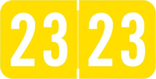 2023 Year Stickers, Doctor Stuff 2023 Chart Stickers, Yellow Colored, S & W/Acme Style, USA Made Year Stickers for End Tab File Folders, 500/Roll, 1 Roll, 3/4" x 1-1/2"