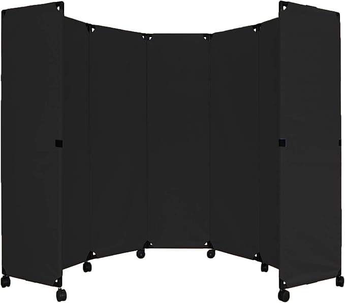 Versare MP10H Portable Folding Wall Partition | Economical 5 Panel Design | Portable Room Divider On Wheels | Adjustable, Freestanding Setup | Multiple Widths