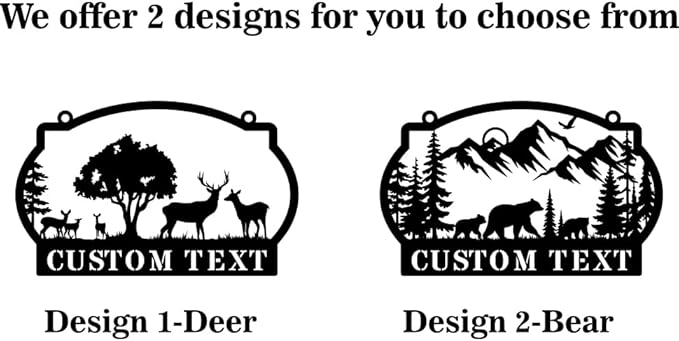 Personalized Deer Bear Metal House Numbers for Outside，Custom Address Sign for Houses，Hanging Mailbox House Number ，Lamp Post Address Plaques，Metal Name Sign Outside，Housewarming gifts，Home Decor