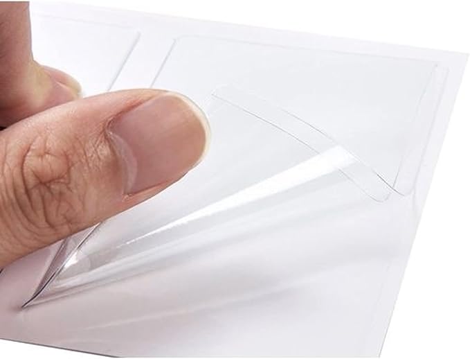 Juvale 100-Pack Clear Business Card Pockets - 3.54 x 2 in Vinyl Top-Load - Peel & Stick Adhesive Pockets for Library Cards & ID Badges - Bulk Set for Storage & Organization