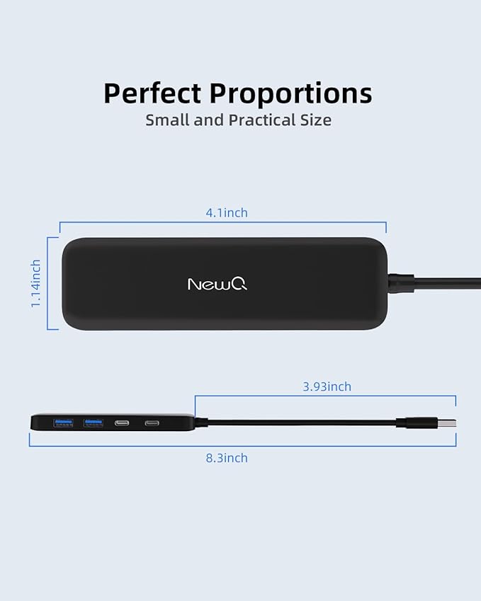 Dual USB C USB A 3.0 Hub: 4 Ports USB Hub with 2* USB-C 3.0 and 2* USB-A 3.0, Ultra Slim Portable USB Splitter Adapter for Laptop, PS4, Flash Drive, HDD, Xbox, Printer, Keyboard, Computer Accessories