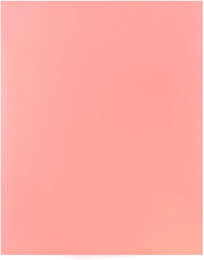 JAM PAPER Laminated Two Pocket Glossy School Folders - Letter Size - High Gloss Baby Pink Pastel - Bulk 50/Box