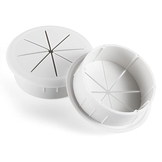 HYCC 2 Pack 2-3/8 Inch Flexible Desk Grommet,Organize Wires and Cables on Office Equipment, Computer Components, Entertainment Systems Effectively - Color: White