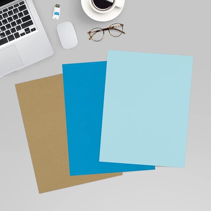 LUXPaper 8.5" x 11" Paper | Letter Size | Pastel Blue | 60lb. Text | 50 Qty