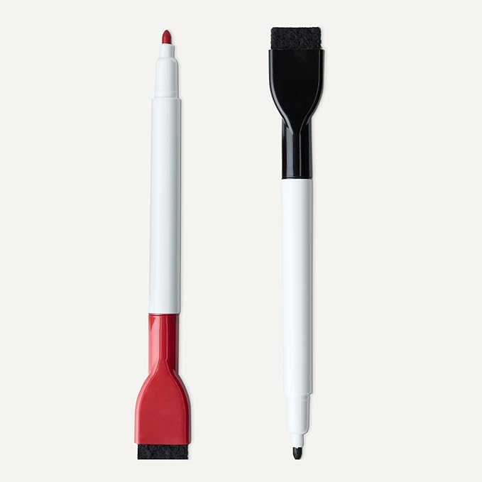 Amazon Basics Magnetic Whiteboard, Dry-Erase Board for Fridge with 2 Markers and Eraser, Sheet 20" x 13"