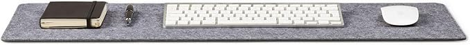 Wolvende Premium Felt Desk Mat | Small 12" x 27.5" | Multifunctional Desk Pad for Home Office | Mid Gray