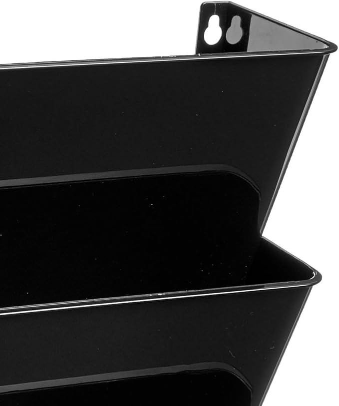 Officemate Wall File, Letter Size with Hanger Set, Black, Comes in 3 Pack (21445)