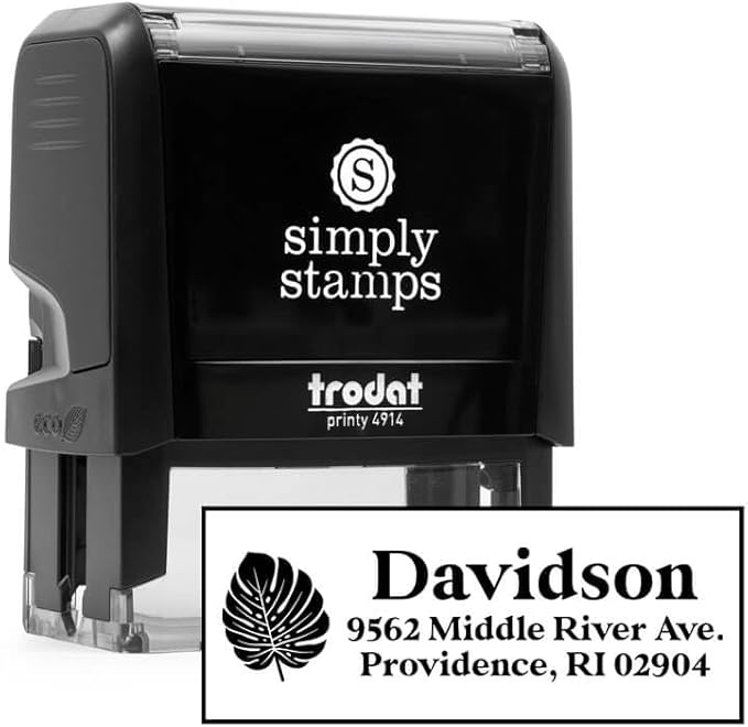 Custom Floral Address Stamp | Choose from 12 Designs | Multiple Ink Color Options | Envelope Return Address Stamp for Couple or Family (Design 7, Extra Large)