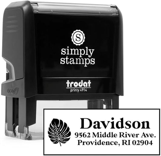Custom Floral Address Stamp | Choose from 12 Designs | Multiple Ink Color Options | Envelope Return Address Stamp for Couple or Family (Design 7, Extra Large)