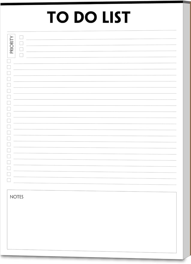 To Do List Notepad - 8.5"x11", 50 Sheets, To Do List Pad with Check List Organizing, Tear Off, Simple Script, College Ruled To Do Planner for Daily Task