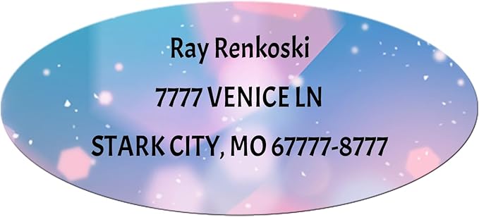 Made in USA Custom Return Address Stickers Labels Customized Mailing Label for Envelopes, Personalized Self Adhesive Flat Sheet Oval Labels