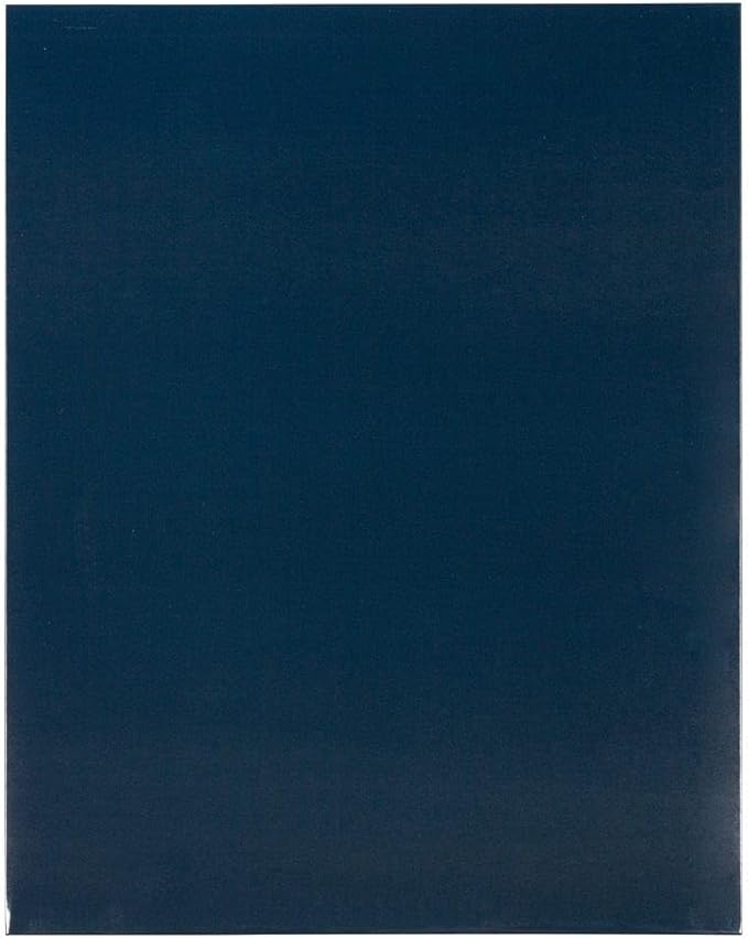 JAM PAPER Laminated Two Pocket Glossy Folders - Navy Blue - 3/Pack