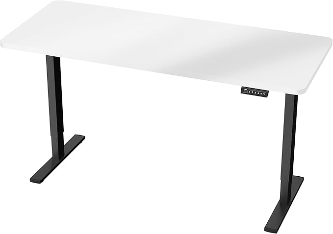 VIVO Electric Dry Erase 60 x 24 in Standing Desk, Memory Height Adjustment, 1B Series, Holds 220 lbs, Whiteboard Top Black Frame, DESK-KIT-1B6WE