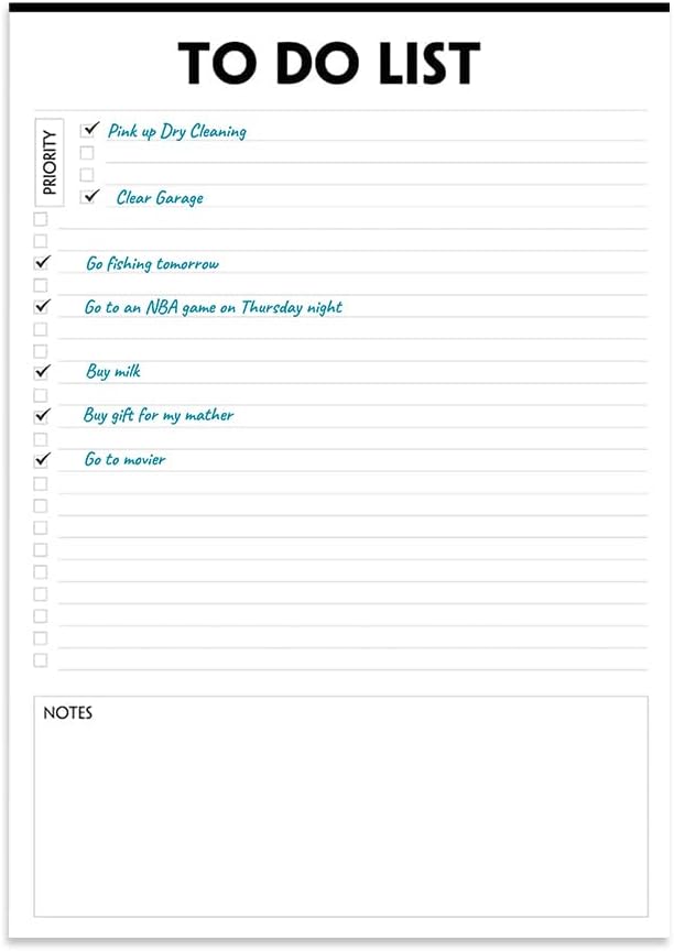 Nokingo (3 Packs) To Do List Notepad - 50 Sheets/Pad, Total 150 Sheets, To Do List Pad with Check List Organizing, Tear Off, Simple Script, College Ruled To Do Planner for Daily Task, 8.5"x11"