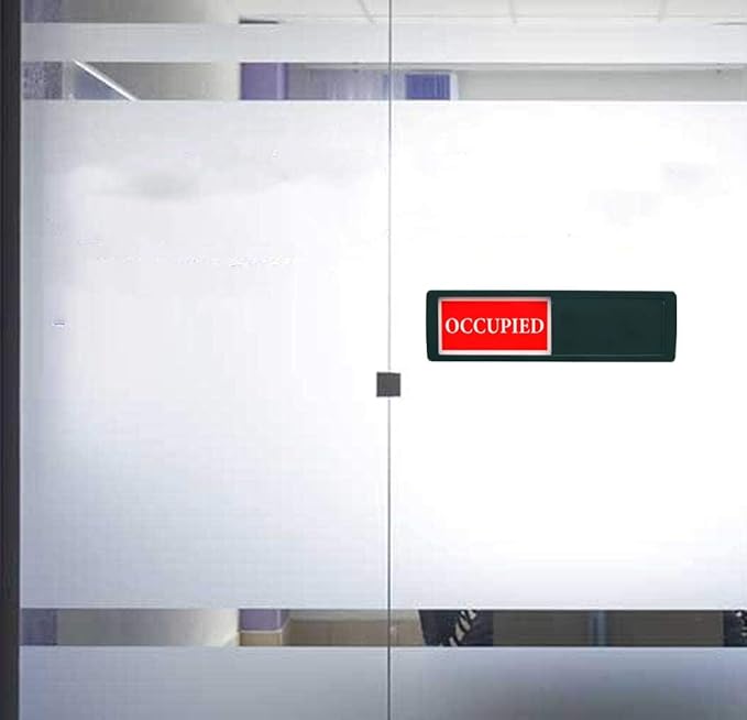 Vacant Occupied Sign, Vacant Occupied Door Sign for Home Bathroom Office Restroom Conference, Privacy Door Indicator Tells Whether Room In Use or Available, 7'' x 2'' - Silver