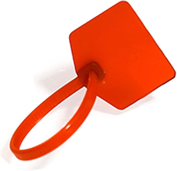 Waterproof Shipping Tags - Self Locking Nylon Writable Marker Ties for Luggage Identification, Plastic Straps Label Mark, Seal Zip Tie for Labeling - 100pcs (Red)