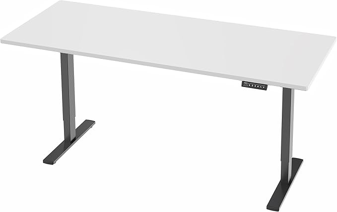 VIVO Electric 71 x 30 in Standing Desk, Memory Height Adjustment, 1B Series, Holds 220 lbs, White Top Black Frame, DESK-KIT-1B7W