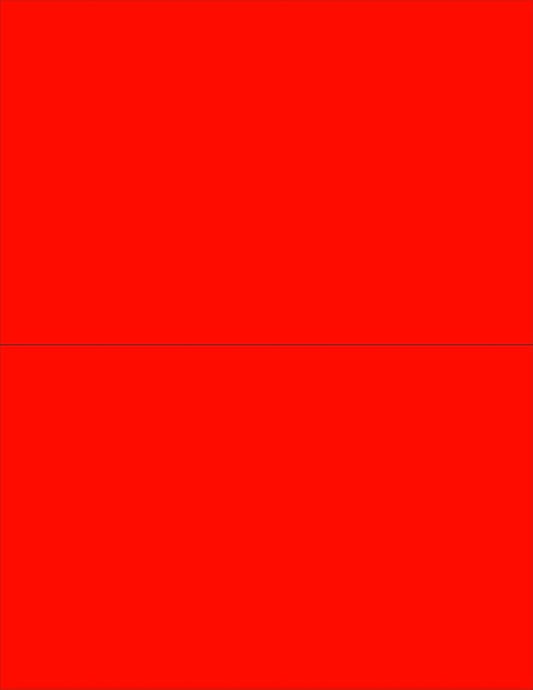 NextDayLabels - 8-1/2 x 11 Neon Color High Light Fluorescent Labels for Laser & Inkjet Printer (RED Fluorescent, 8-1/2" x 5-1/2" - 2 Per Page | 200 Labels)