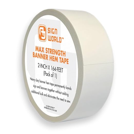 AJ Sign World 2" MAX Strength Banner Hem Double Sided Permanent Tape (2-Inch x 164-Feet/55 Yard)