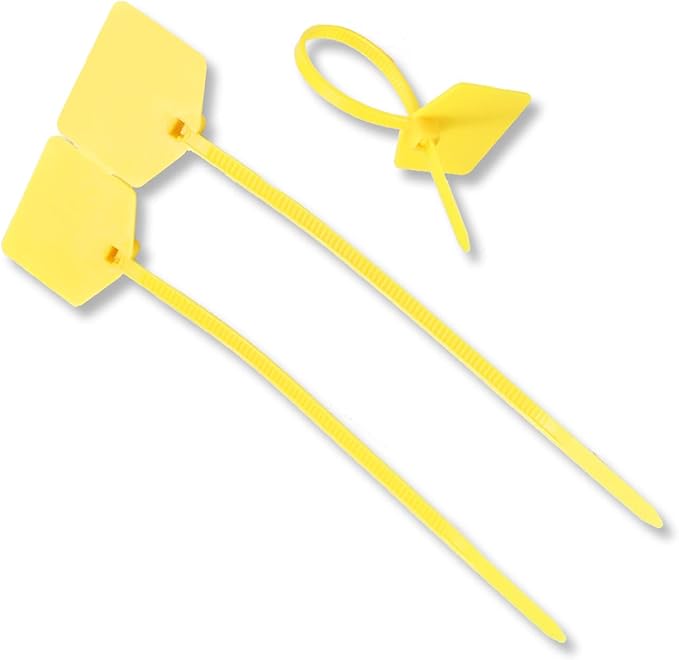 Waterproof Shipping Tags, Nylon Writable Marker Ties Luggage Identification Tags - 100pcs (Yellow)