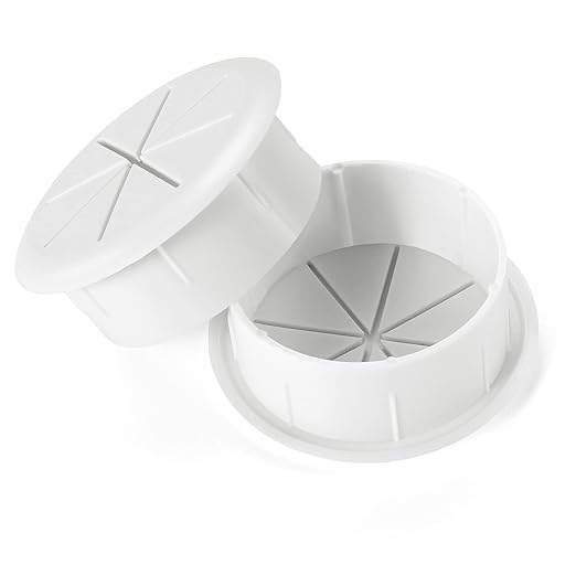 HYCC 2 Pack 2 Inch Flexible Desk Grommet,Organize Wires and Cables on Office Equipment, Computer Components, Entertainment Systems Effectively - Color: White