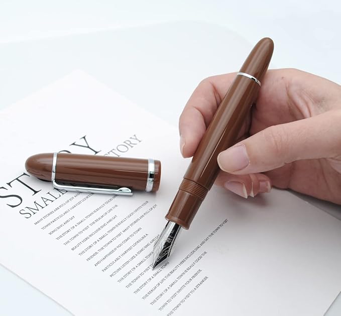 JINHAO X159 Fountain Pen (F Nib 0.5mm, Coffee with Silvery Clip)
