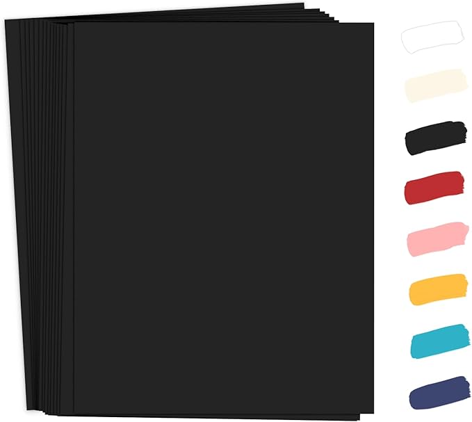 50 Pack Black Cardstock 8.5 x 11, Goefun 65lb Card Stock Printer Paper for Halloween, Scrapbooking, Crafts, Invitations, DIY Cards