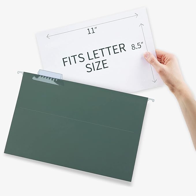 HERKKA Extra Capacity Hanging File Folders, 30 Pack Reinforced Hang Folders with Heavy Duty 2 Inch Expansion, Designed for Bulky Files, Medical Charts, Letter Size, Green