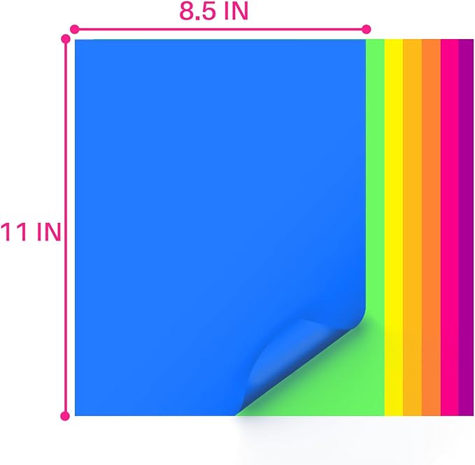 MAGECUBIKU Colored Copy paper 8.5X11 Inches,140 Sheets 20 lb/80GSM 7 Colors Neon Fluorescent Letter Size Printer Multipurpose Paper for Office School Education Daily Printing,Document Copying,Study