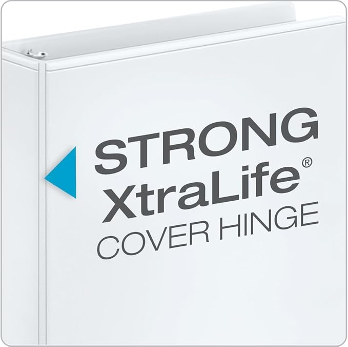 Cardinal 1.5 Inch 3 Ring Binder, Round Ring, White, 4 Pack, Holds 350 Sheets (79517)