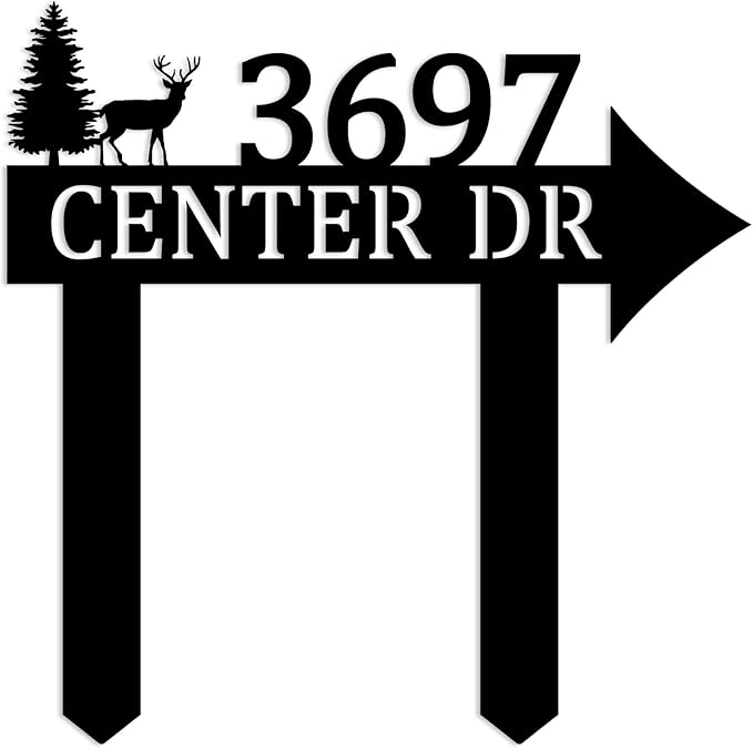 Custom Metal Yard Arrow Address Sign with Stake,Personalized Address Yard Signs with Stakes, Custom House Numbers for OutsidePersonalized House Number Sign, Personalized Housewarming Gifts