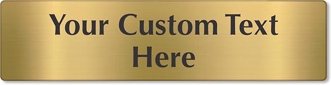 SmartSign Custom Brass Sign - 3" x 12", 40 mil REAL Bugle Brass Metal, Personalized Name Door Sign, Heavy-Duty Premium Engraved Door/Wall Mount Plaque for Business/Office, Gold and Black
