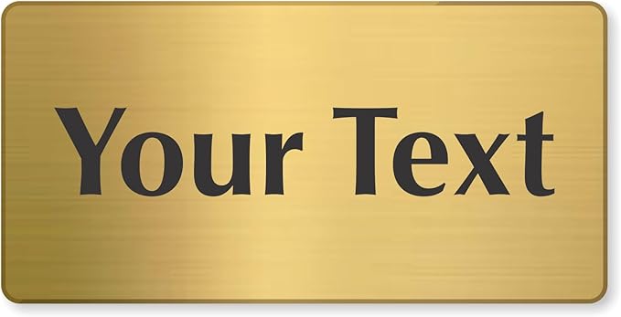 SmartSign Custom Brass Sign - 2" x 4", 40 mil REAL Bugle Brass Metal, Personalized Name Door Sign, Heavy-Duty Premium Engraved Door/Wall Mount Plaque for Business/Office, Gold and Black