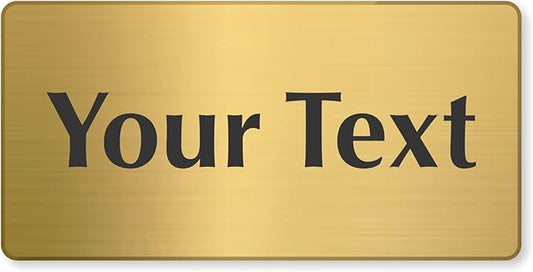 SmartSign Custom Brass Sign - 2" x 4", 40 mil REAL Bugle Brass Metal, Personalized Name Door Sign, Heavy-Duty Premium Engraved Door/Wall Mount Plaque for Business/Office, Gold and Black