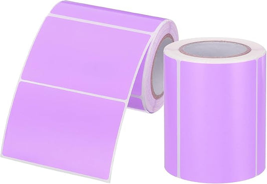 PATIKIL 2 x 3 Inch Rectangle Inventory Color Coding Labels 2 Roll, Square Self-Adhesive Inventory Label Stickers for Office Home Organization Name Tags, 250 Per Roll, Purple